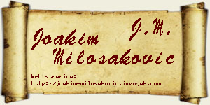 Joakim Milošaković vizit kartica